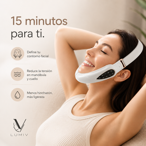 Masajeador Facial EMS Reductor de Papada | Definidor de Mandíbula en V | Lifting sin Cirugía