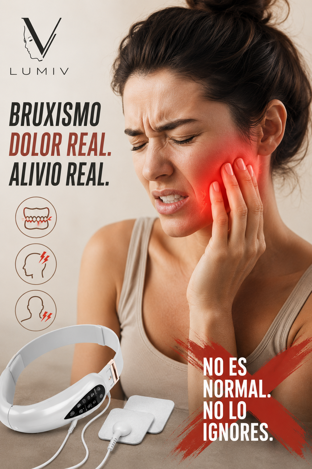 Masajeador Facial EMS Reductor de Papada | Definidor de Mandíbula en V | Lifting sin Cirugía