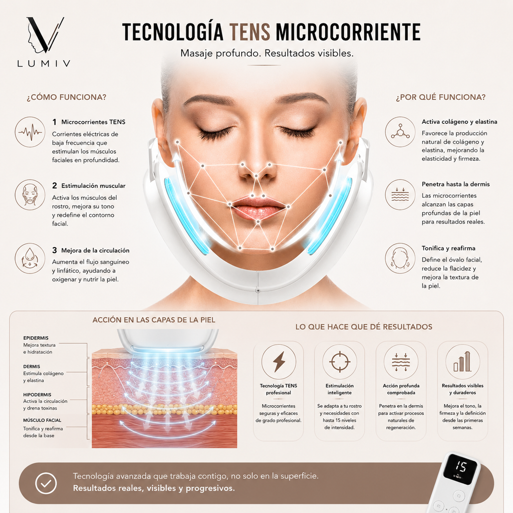 Masajeador Facial EMS Reductor de Papada | Definidor de Mandíbula en V | Lifting sin Cirugía